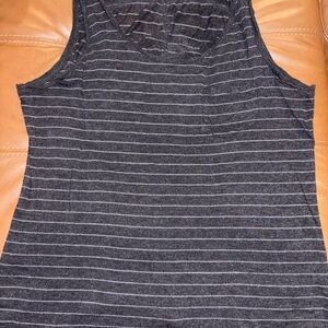 Prana Dark Gray Striped Tank Top
